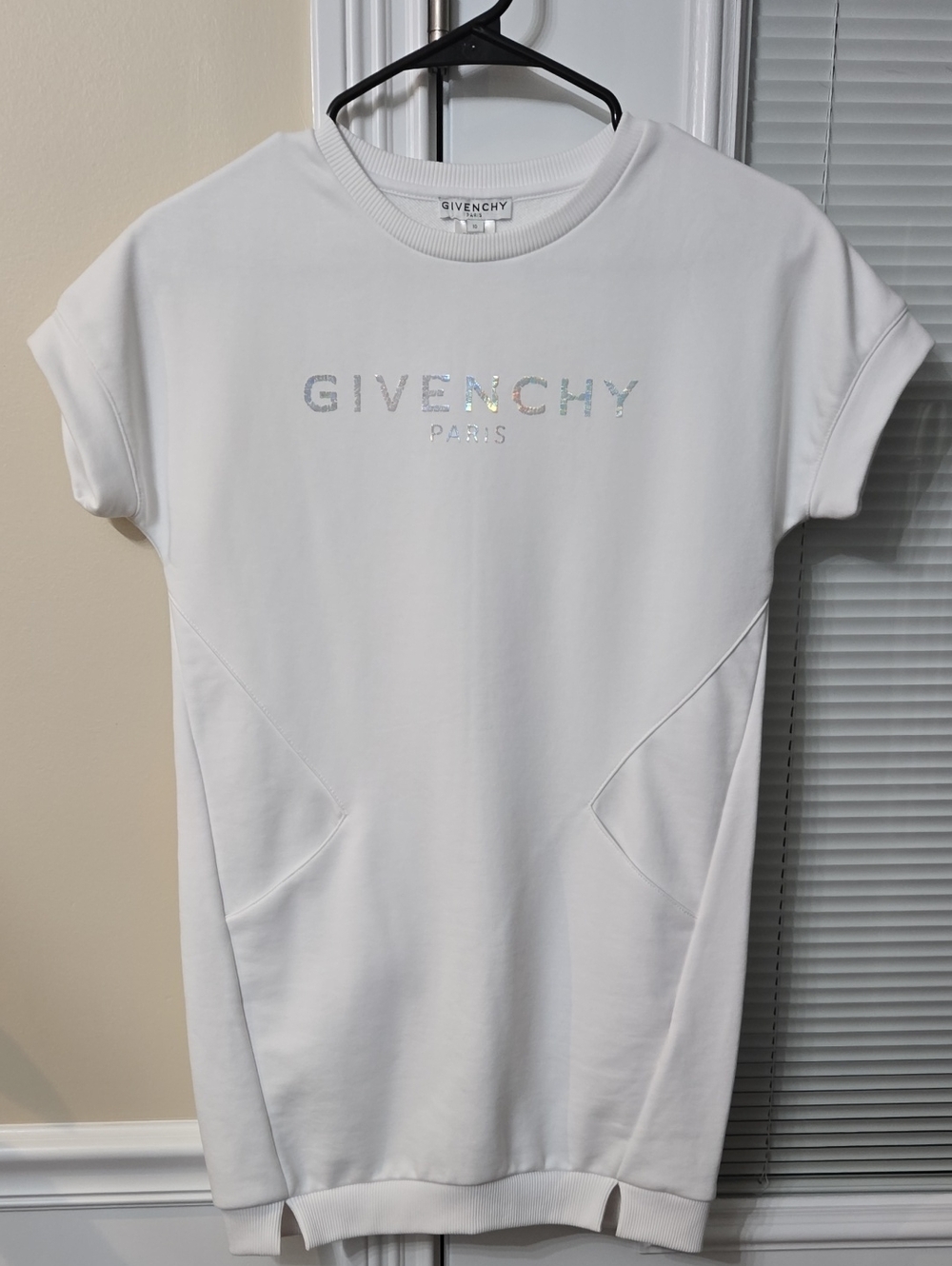 Givenchy White Short Sleeve Logo Sweatshirt Dress